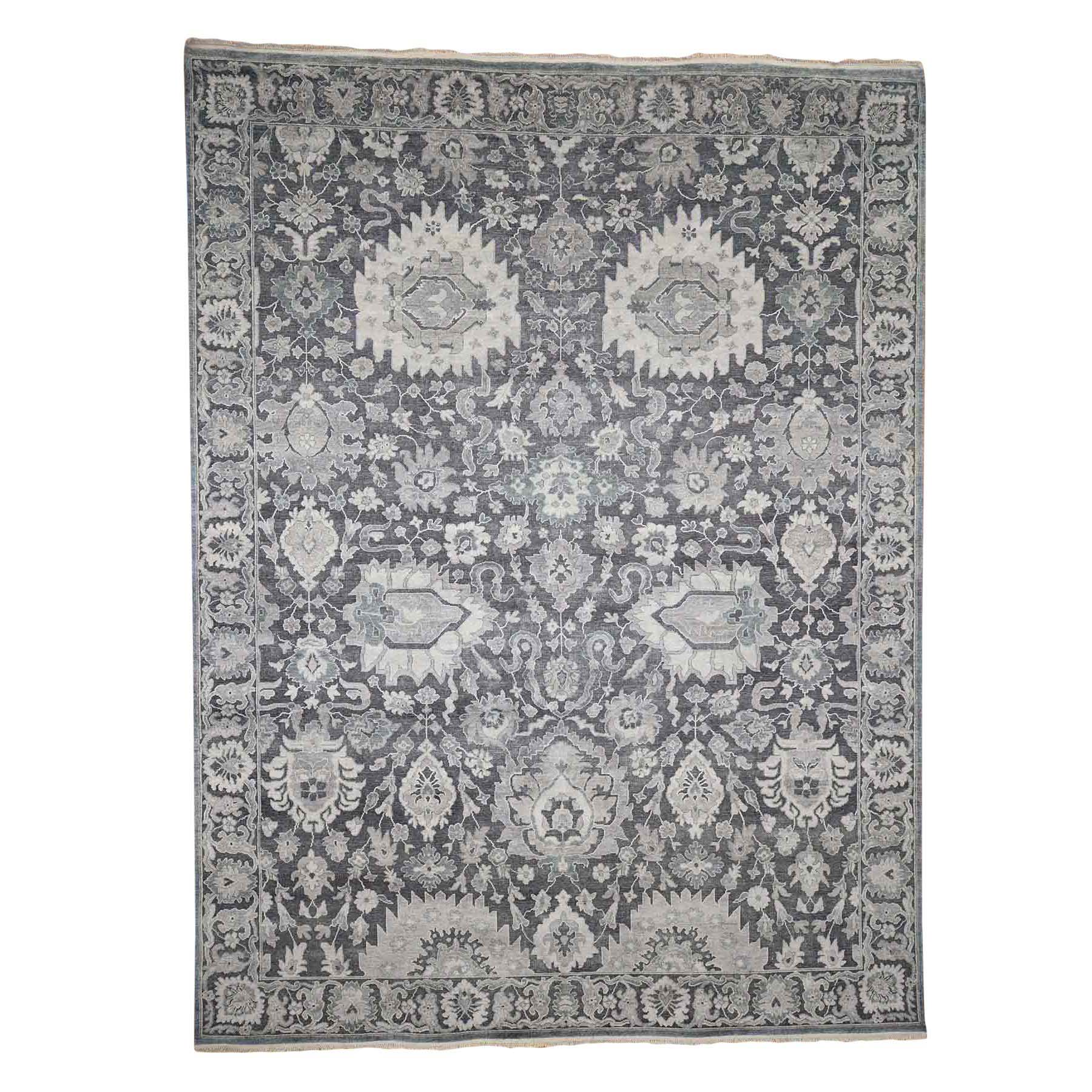 Transitional Silk Hand-Knotted Area Rug 8'10